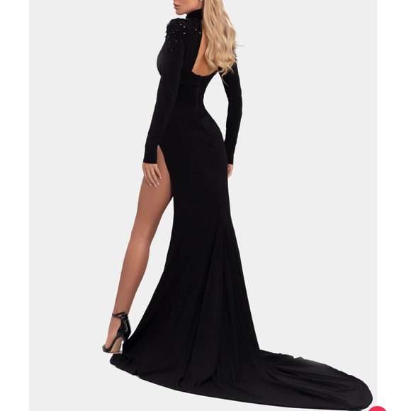 Albina Dyla Black High Neck Dress - Picture 3 of 3